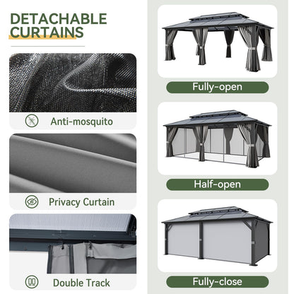 Aoxun 12' x 10' Hardtop Outdoor Gazebo