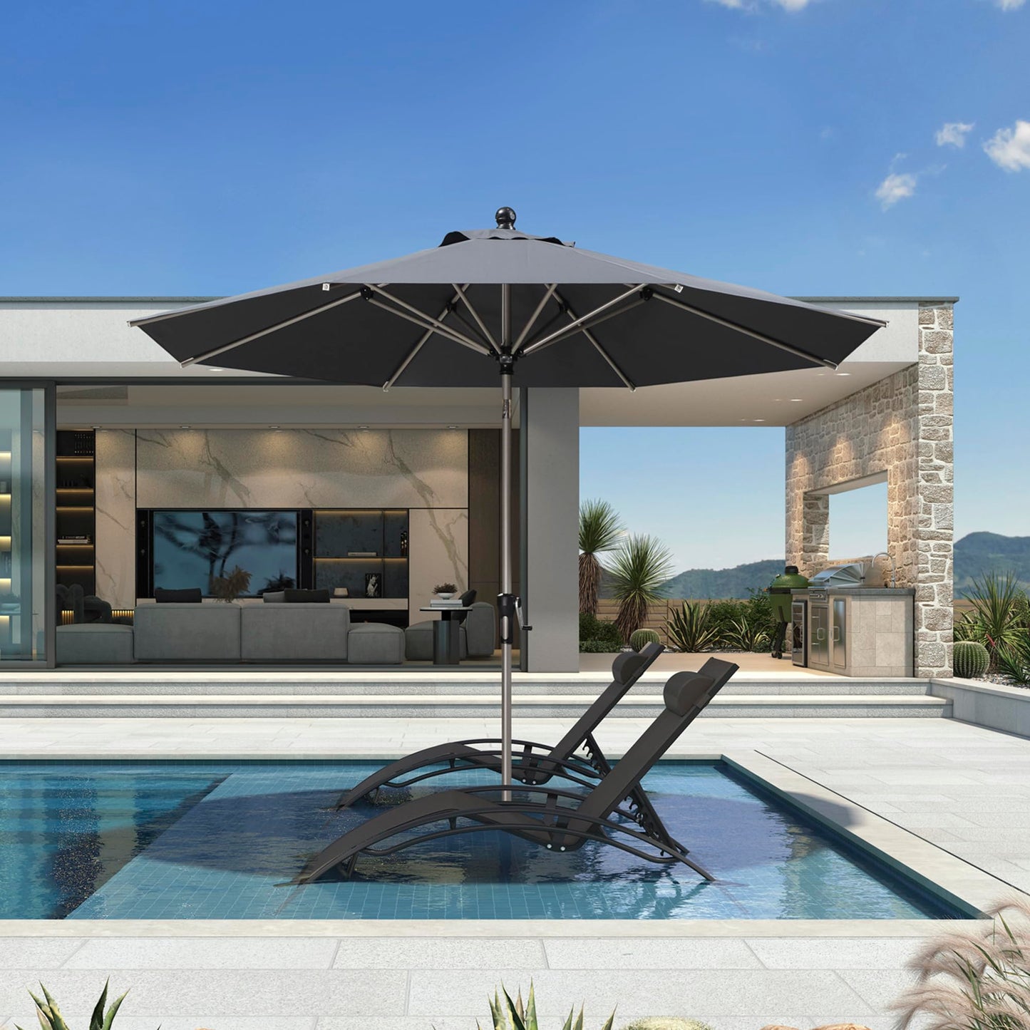 PURPLE LEAF 10' Round Patio Umbrella – Taupe