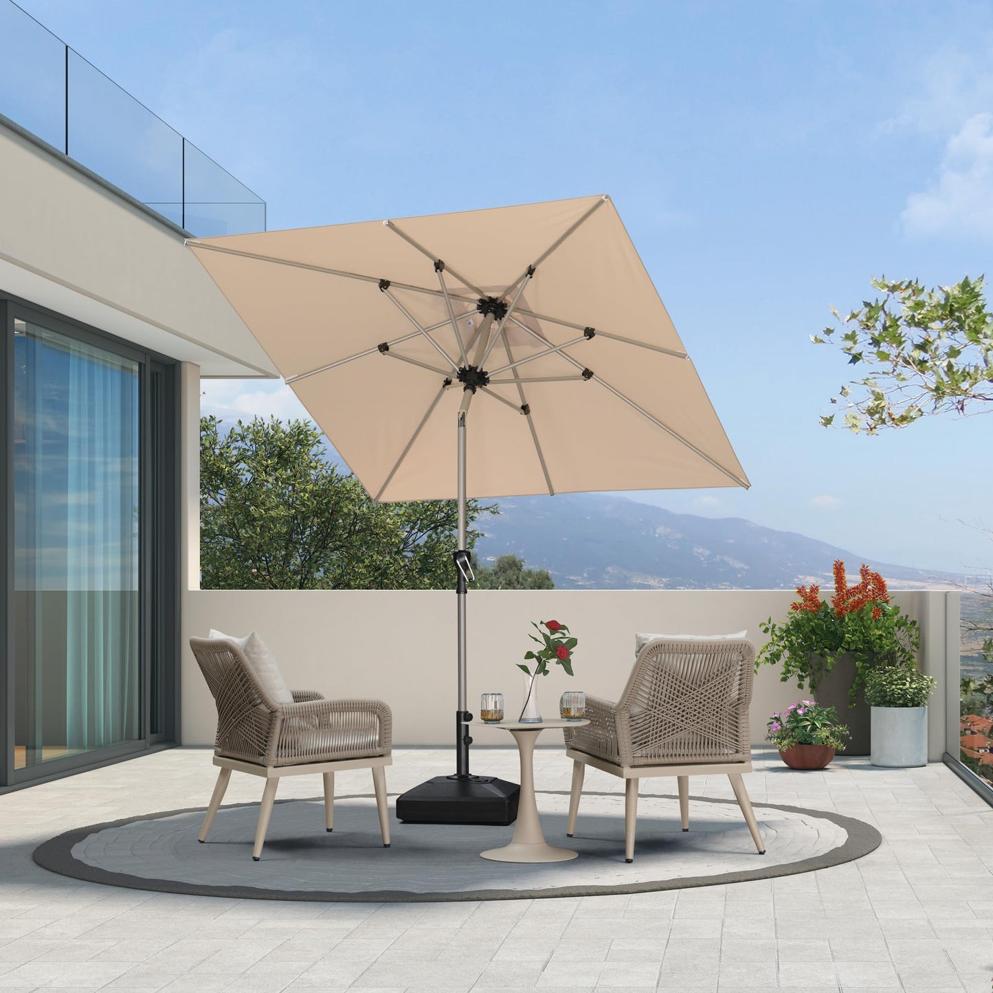 PURPLE LEAF 10' Round Patio Umbrella – Taupe