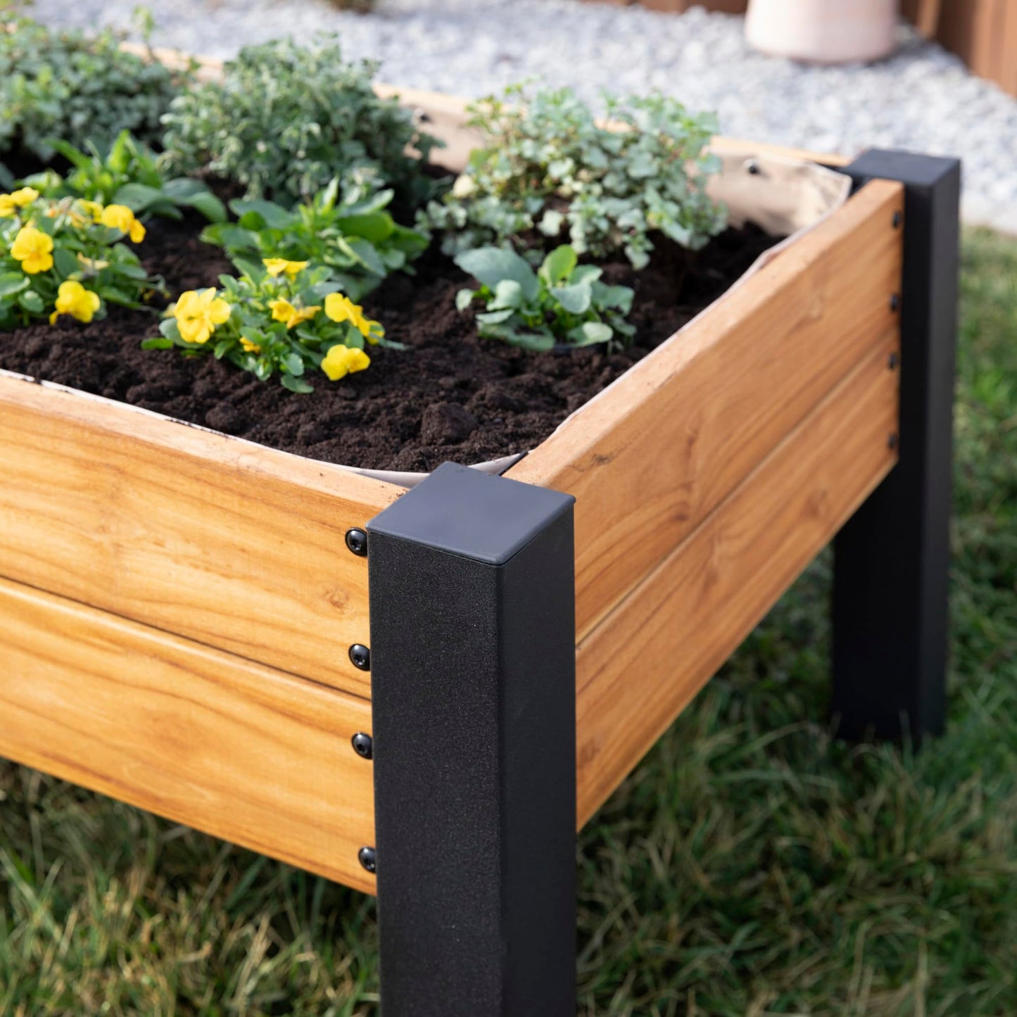 Backyard Discovery Teak Raised Garden Bed Planter