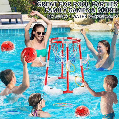 NIPLOOOW Floating Pool Basketball Hoop Game