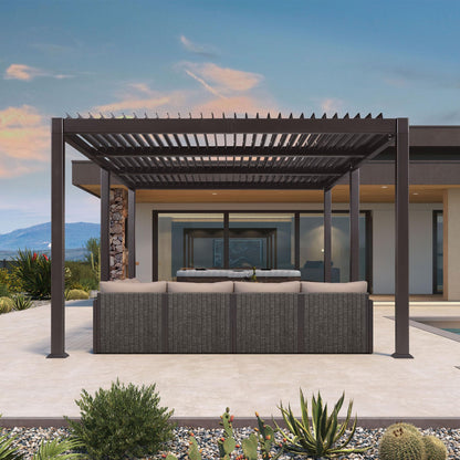 PURPLE LEAF 10' x 10' Louvered Pergola – Bronze