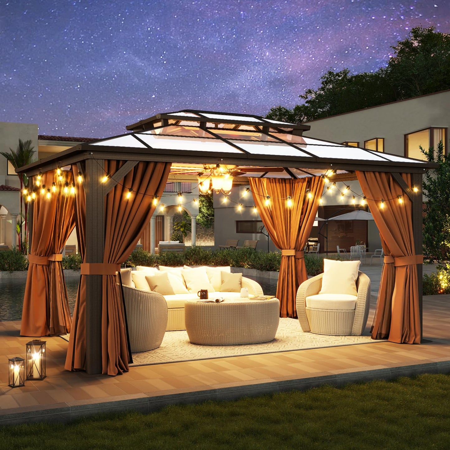 Aoxun 12' x 10' Hardtop Outdoor Gazebo
