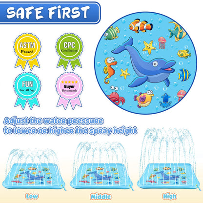 Growsland Kids Splash Pad Sprinkler Pool – 67"