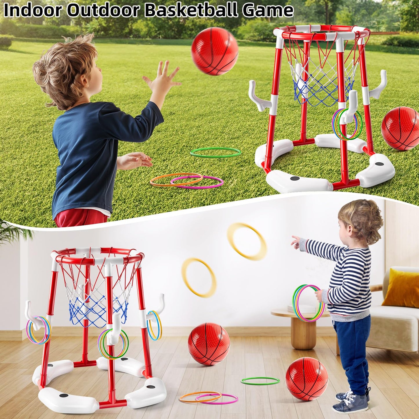 NIPLOOOW Floating Pool Basketball Hoop Game