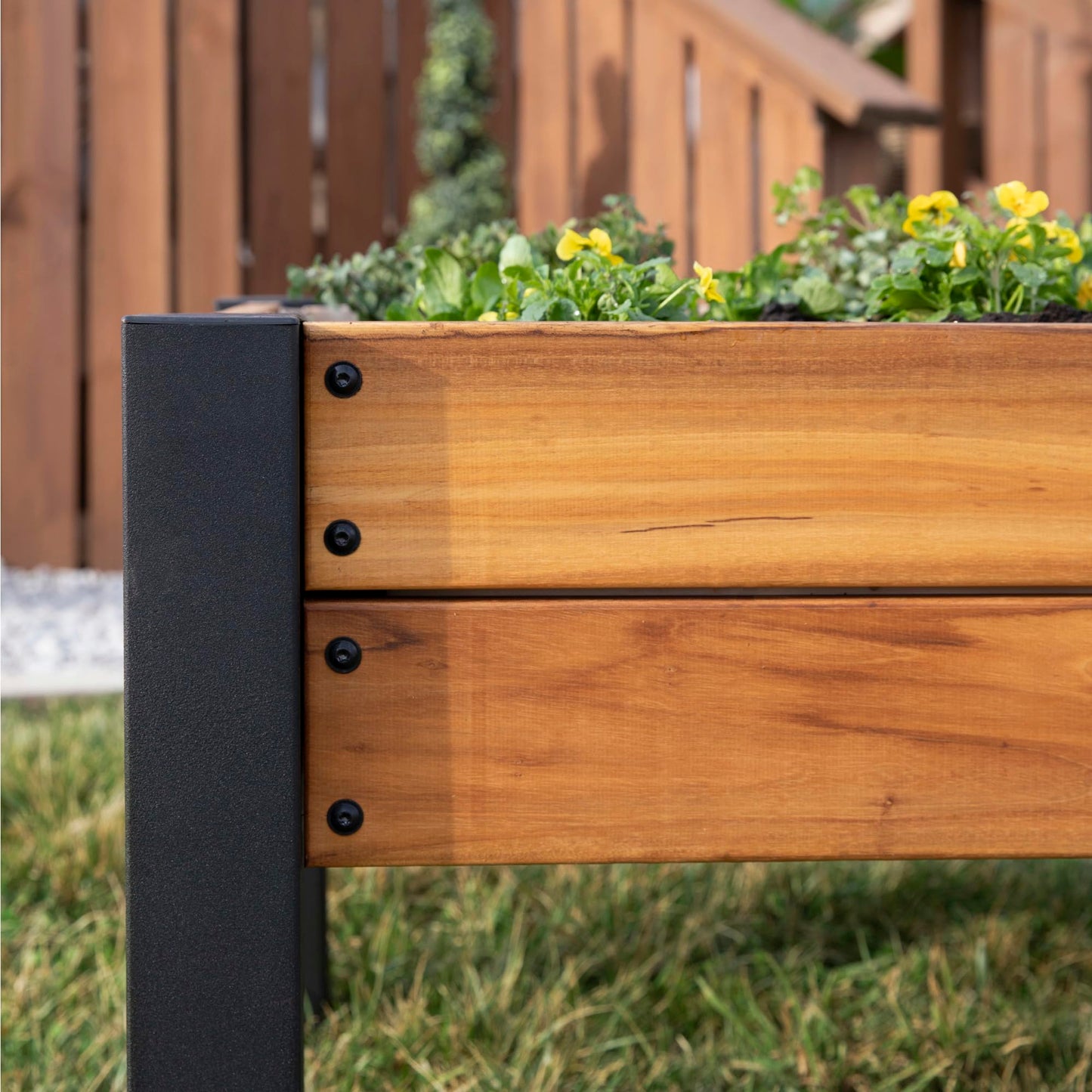 Backyard Discovery Teak Raised Garden Bed Planter