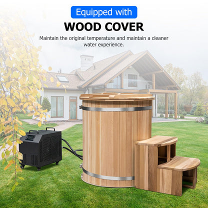 AURGOD Cedar Cold Plunge Tub with Chiller