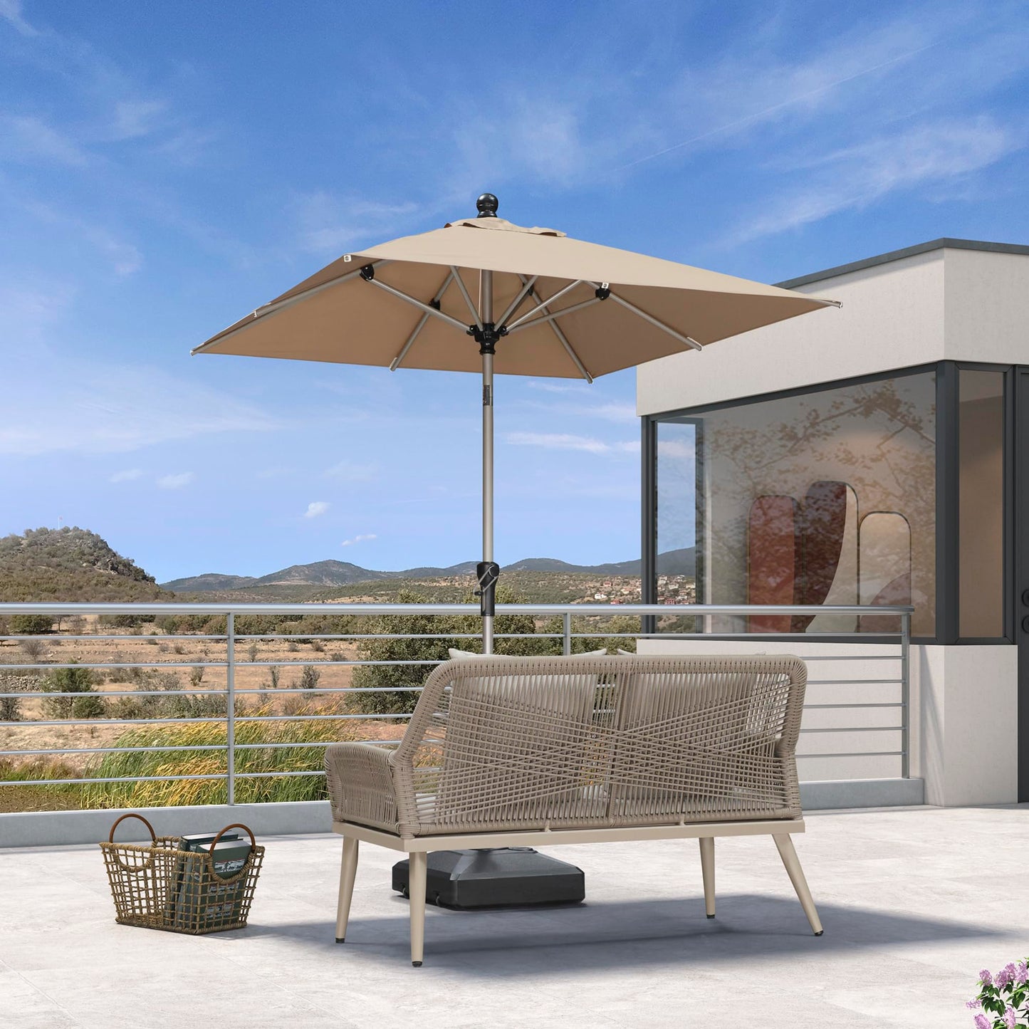 PURPLE LEAF 10' Round Patio Umbrella – Taupe