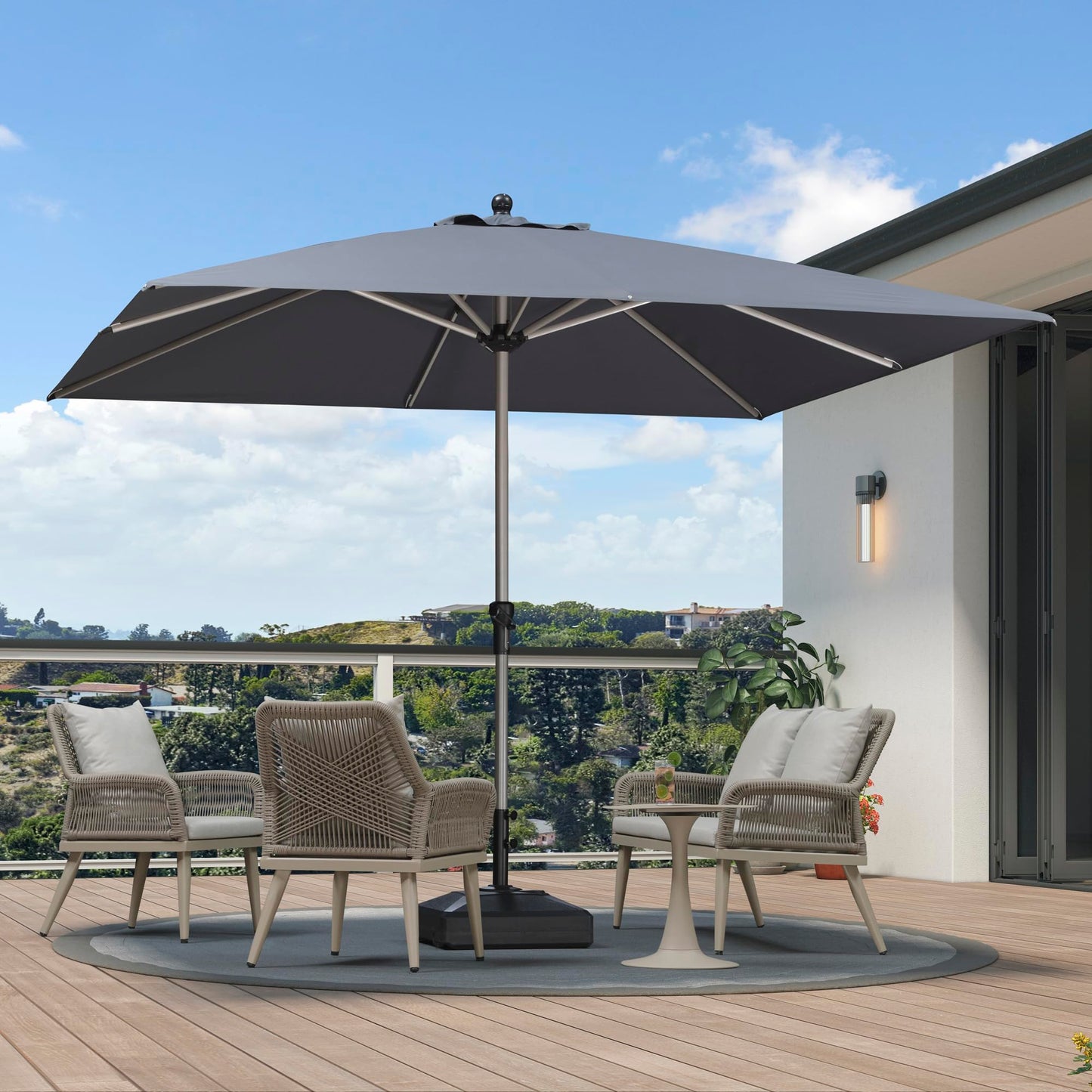 PURPLE LEAF 10' Round Patio Umbrella – Taupe