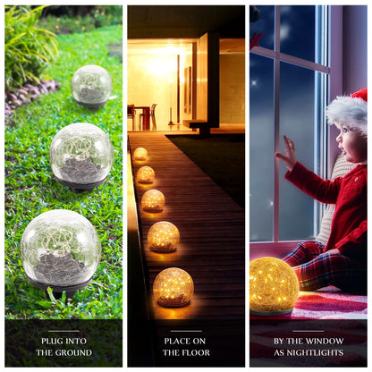 Honoson Solar Globe Garden Lights – 4 Pack
