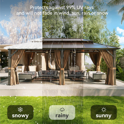 Aoxun 12' x 10' Hardtop Outdoor Gazebo
