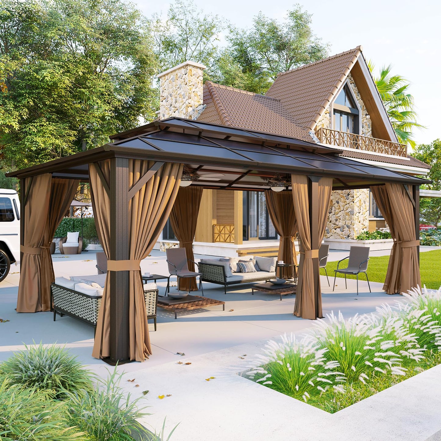 Aoxun 12' x 10' Hardtop Outdoor Gazebo