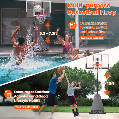 Feelwin Adjustable Outdoor Basketball Hoop System