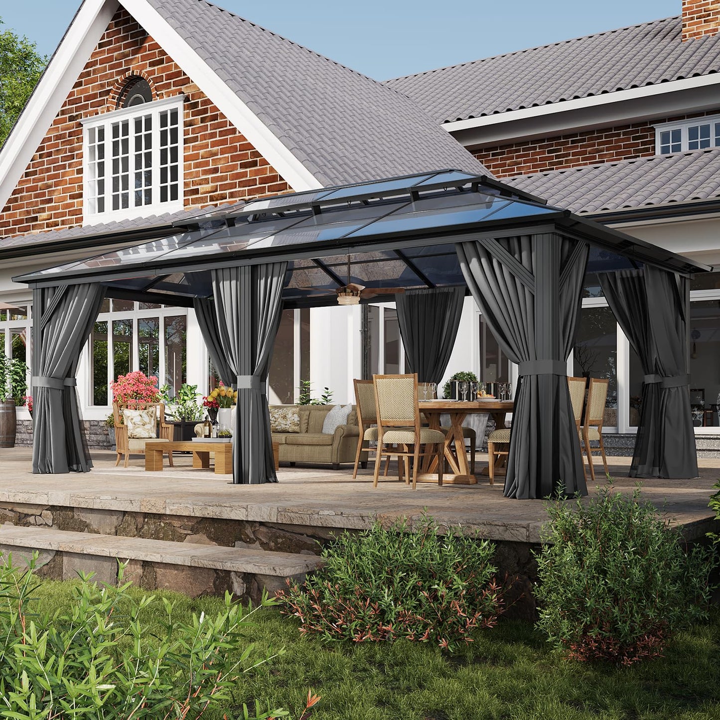 Aoxun 12' x 10' Hardtop Outdoor Gazebo