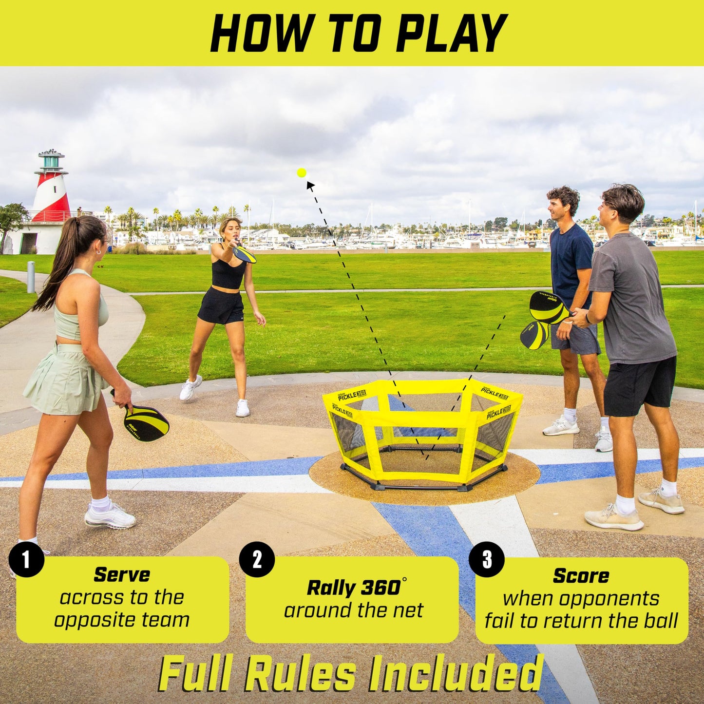 GoSports Pickle 360 Paddle Ball Game Set