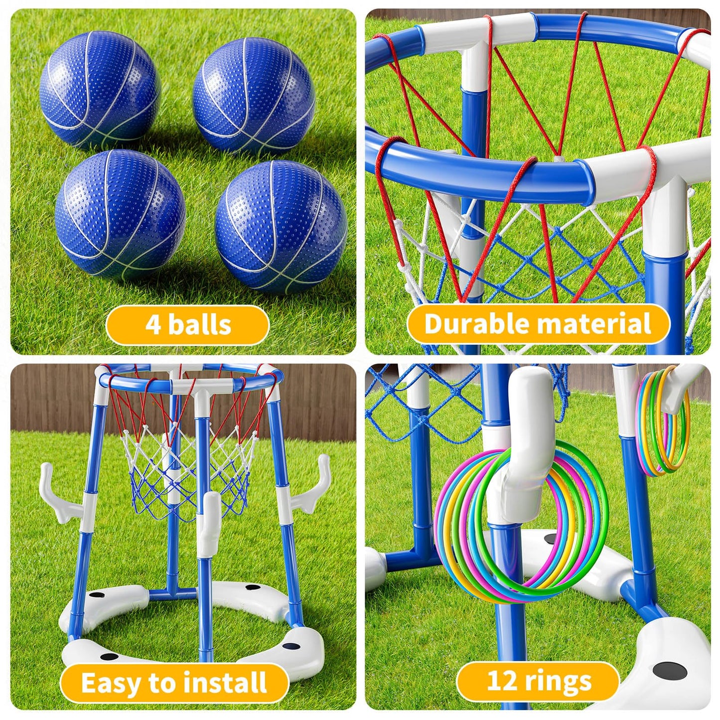 NIPLOOOW Floating Pool Basketball Hoop Game