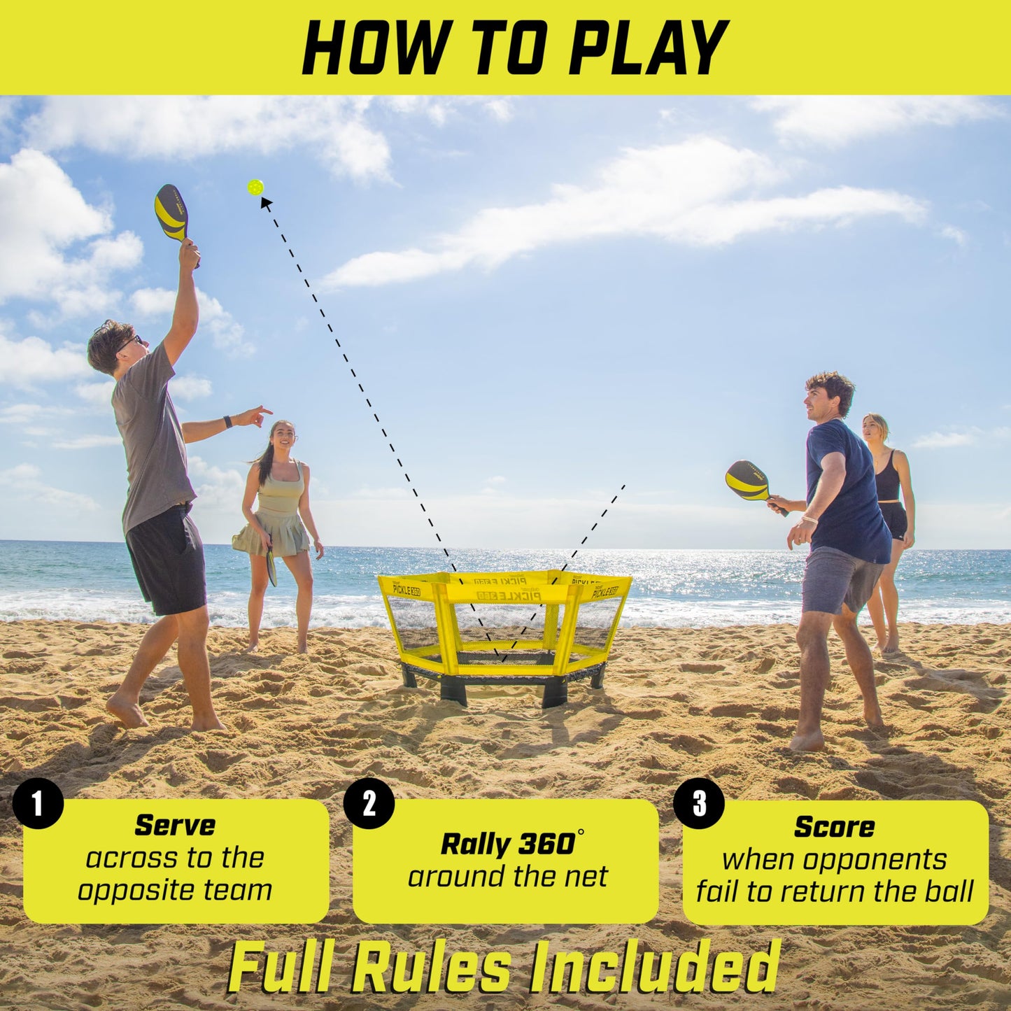 GoSports Pickle 360 Paddle Ball Game Set