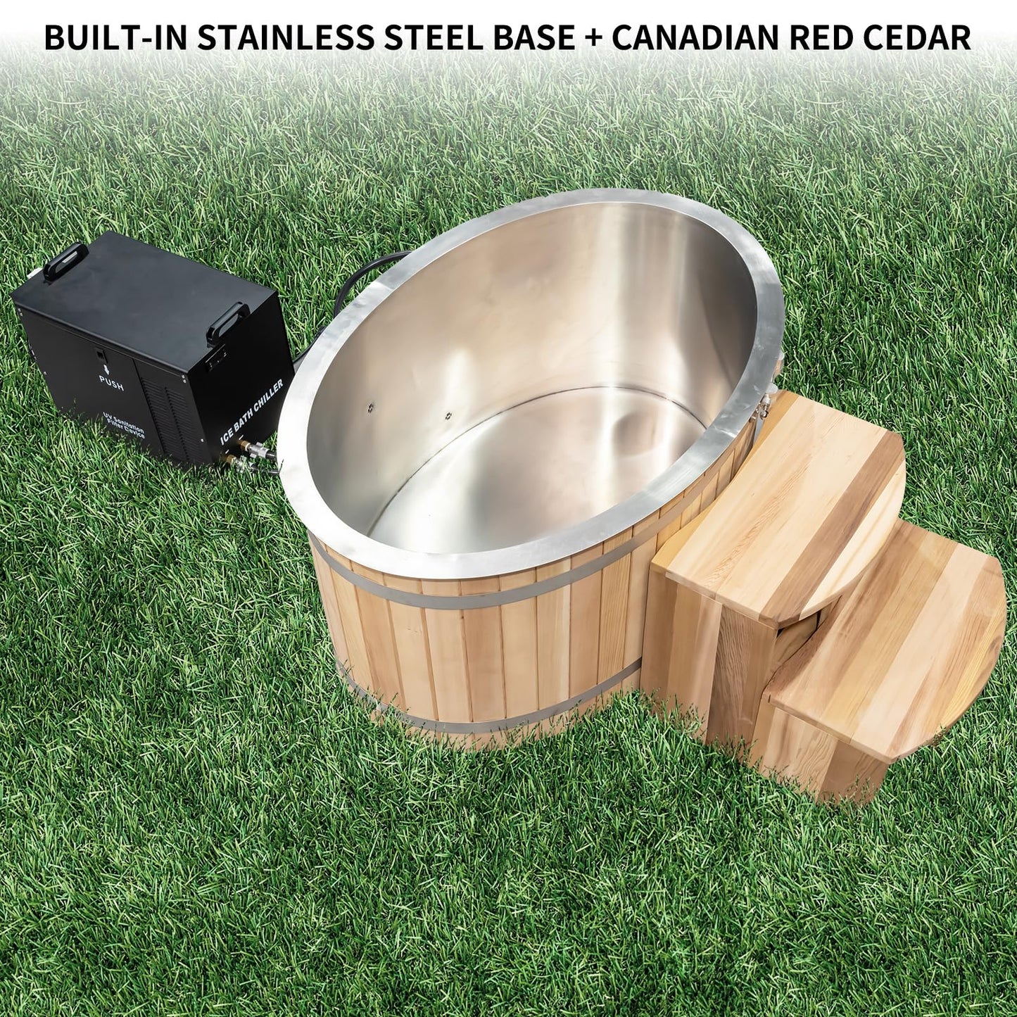 AURGOD Cedar Cold Plunge Tub with Chiller