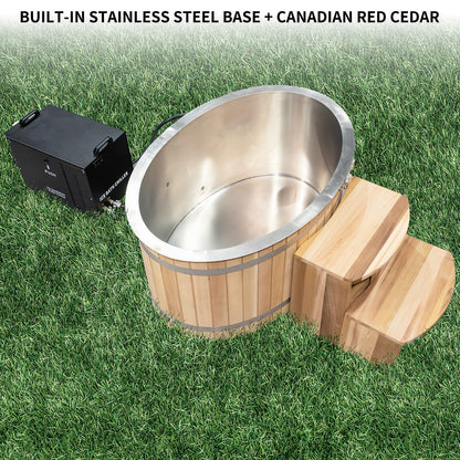 AURGOD Cedar Cold Plunge Tub with Chiller