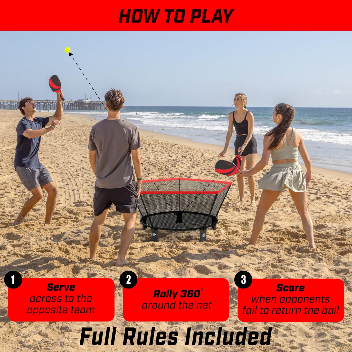 GoSports Pickle 360 Paddle Ball Game Set