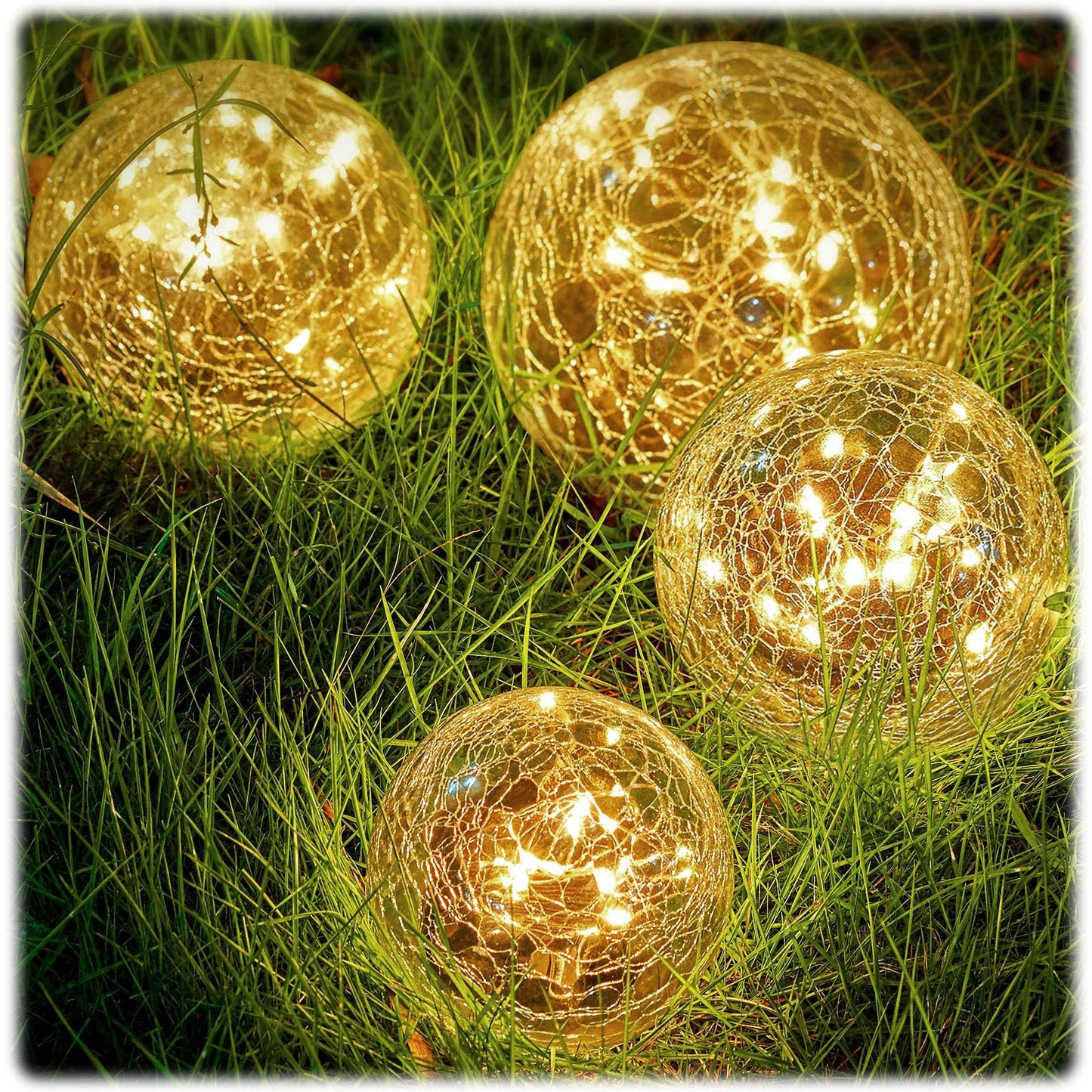 Honoson Solar Globe Garden Lights – 4 Pack