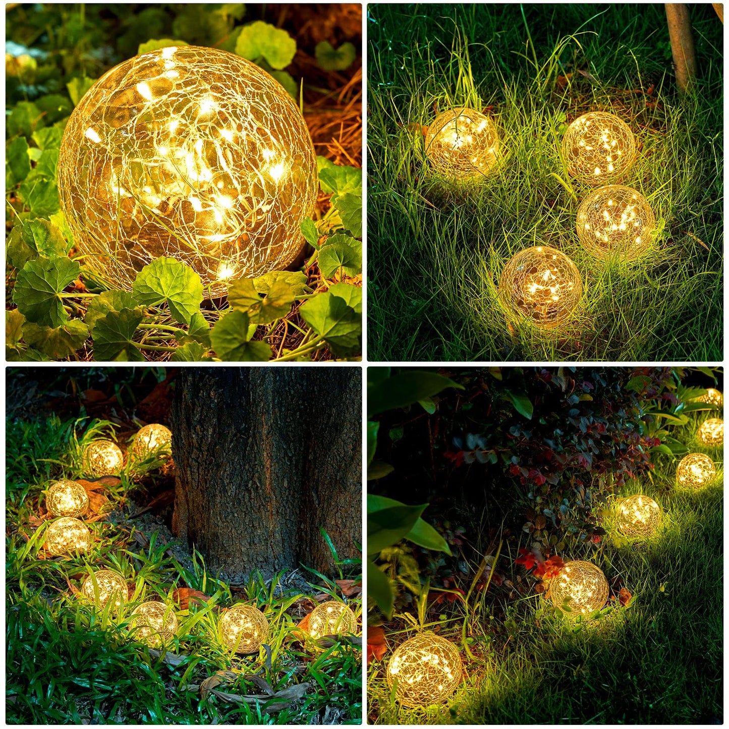Honoson Solar Globe Garden Lights – 4 Pack