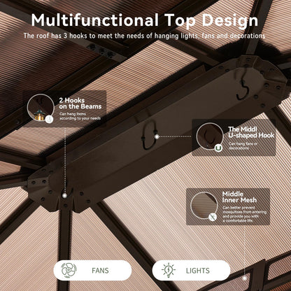 Aoxun 12' x 10' Hardtop Outdoor Gazebo