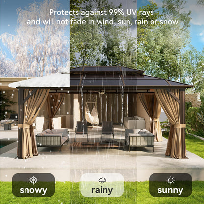 Aoxun 12' x 10' Hardtop Outdoor Gazebo