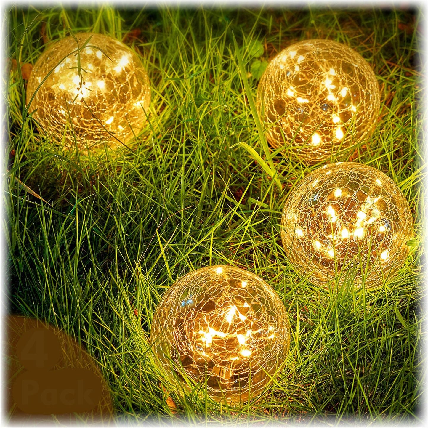 Honoson Solar Globe Garden Lights – 4 Pack