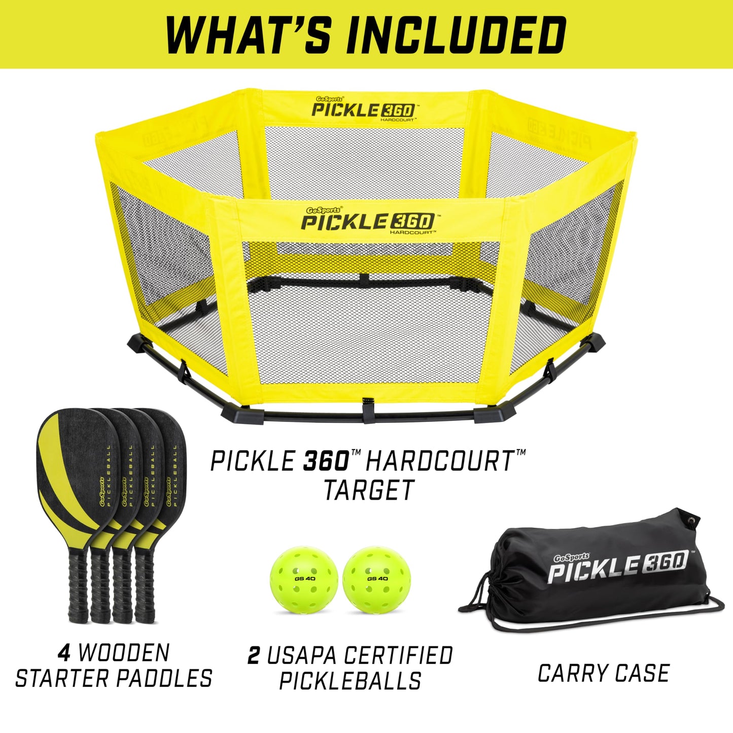 GoSports Pickle 360 Paddle Ball Game Set