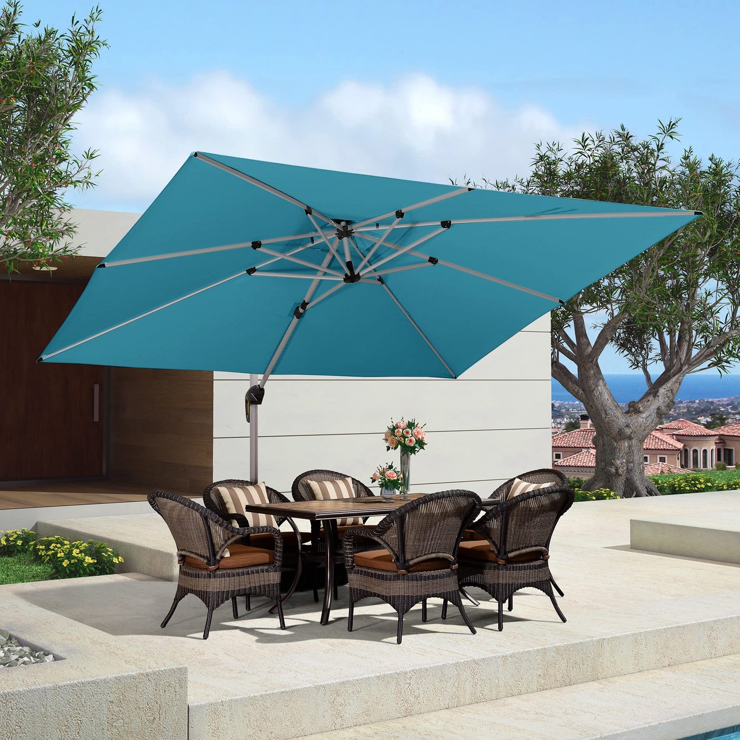 PURPLE LEAF 12' Offset Patio Umbrella – Terra
