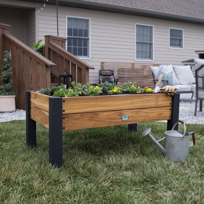 Backyard Discovery Teak Raised Garden Bed Planter