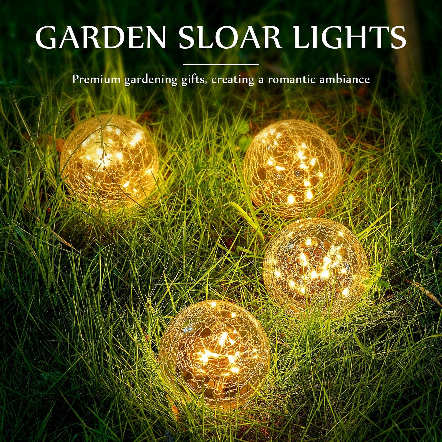 Honoson Solar Globe Garden Lights – 4 Pack