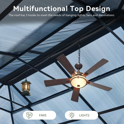 Aoxun 12' x 10' Hardtop Outdoor Gazebo