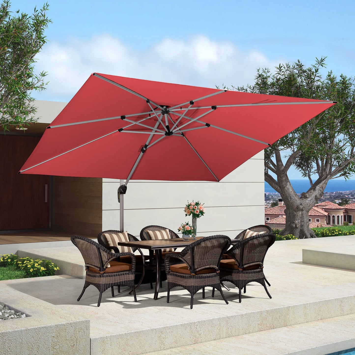 PURPLE LEAF 12' Offset Patio Umbrella – Terra