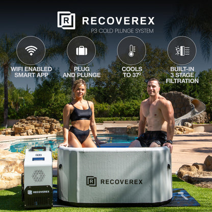 RECOVEREX Cold Plunge Tub with Chiller – 90 Gallon