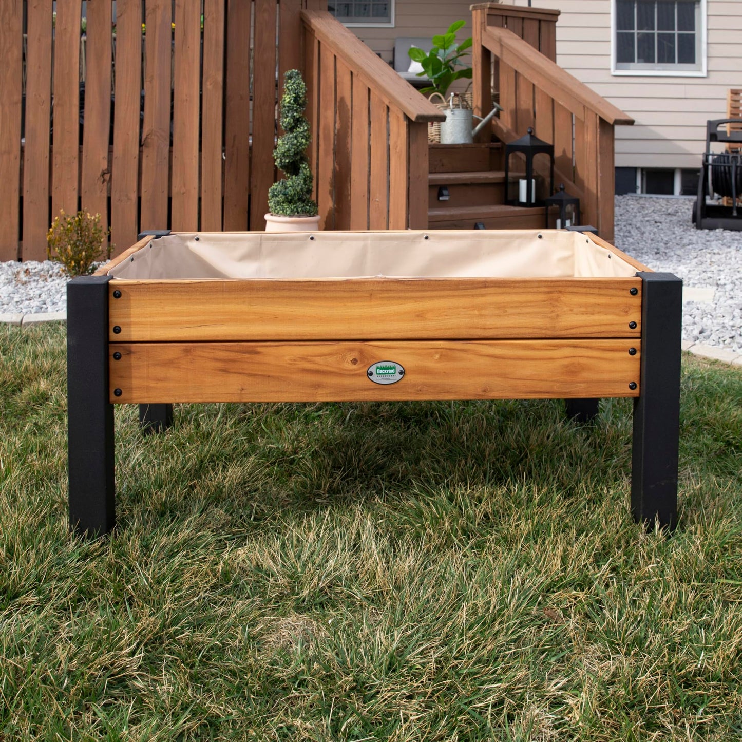 Backyard Discovery Teak Raised Garden Bed Planter
