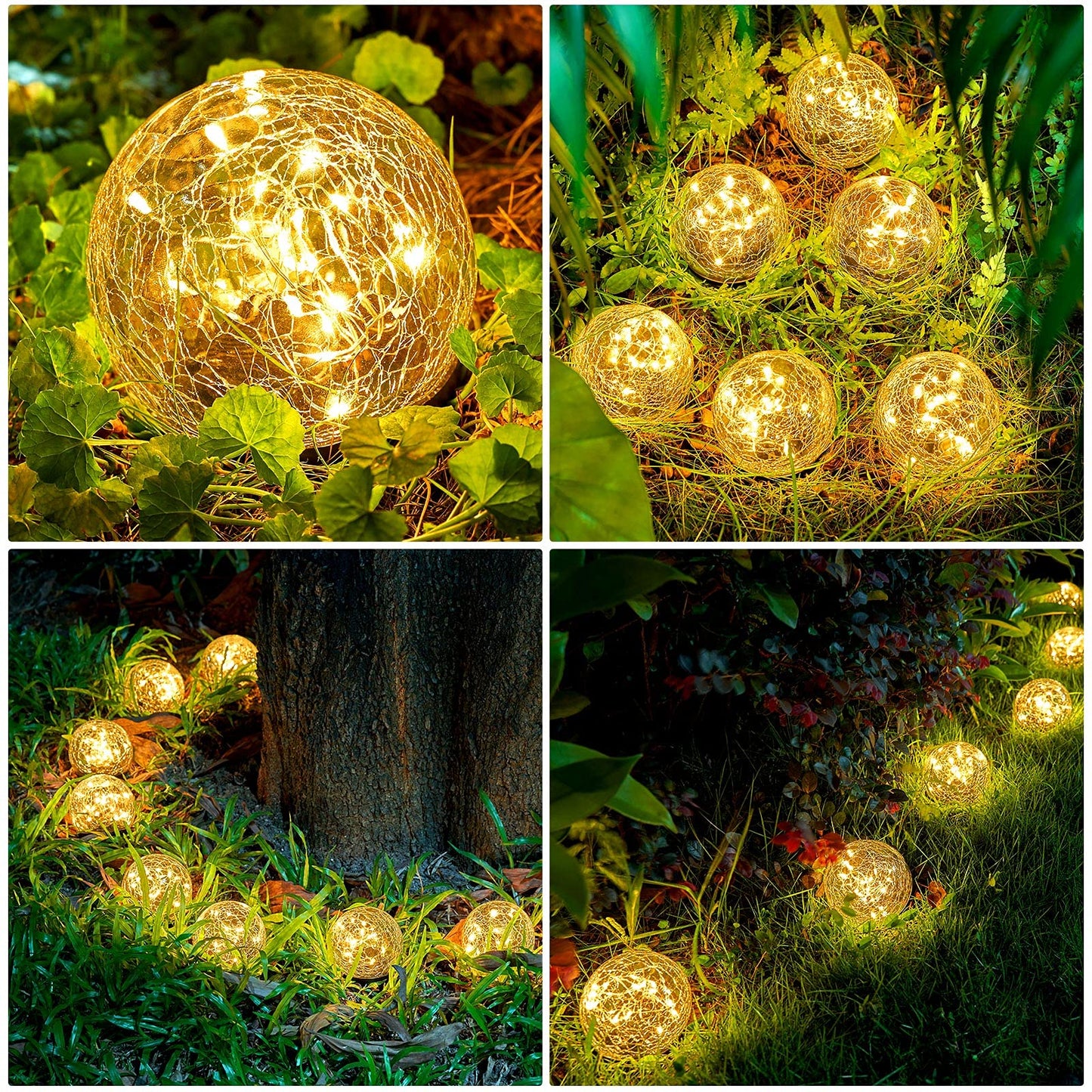 Honoson Solar Globe Garden Lights – 4 Pack