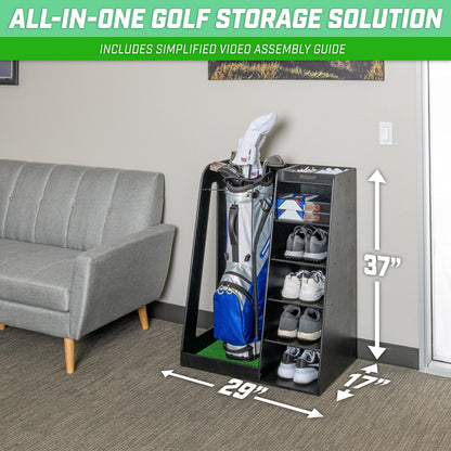 GoSports Wooden Golf Bag Organizer Rack