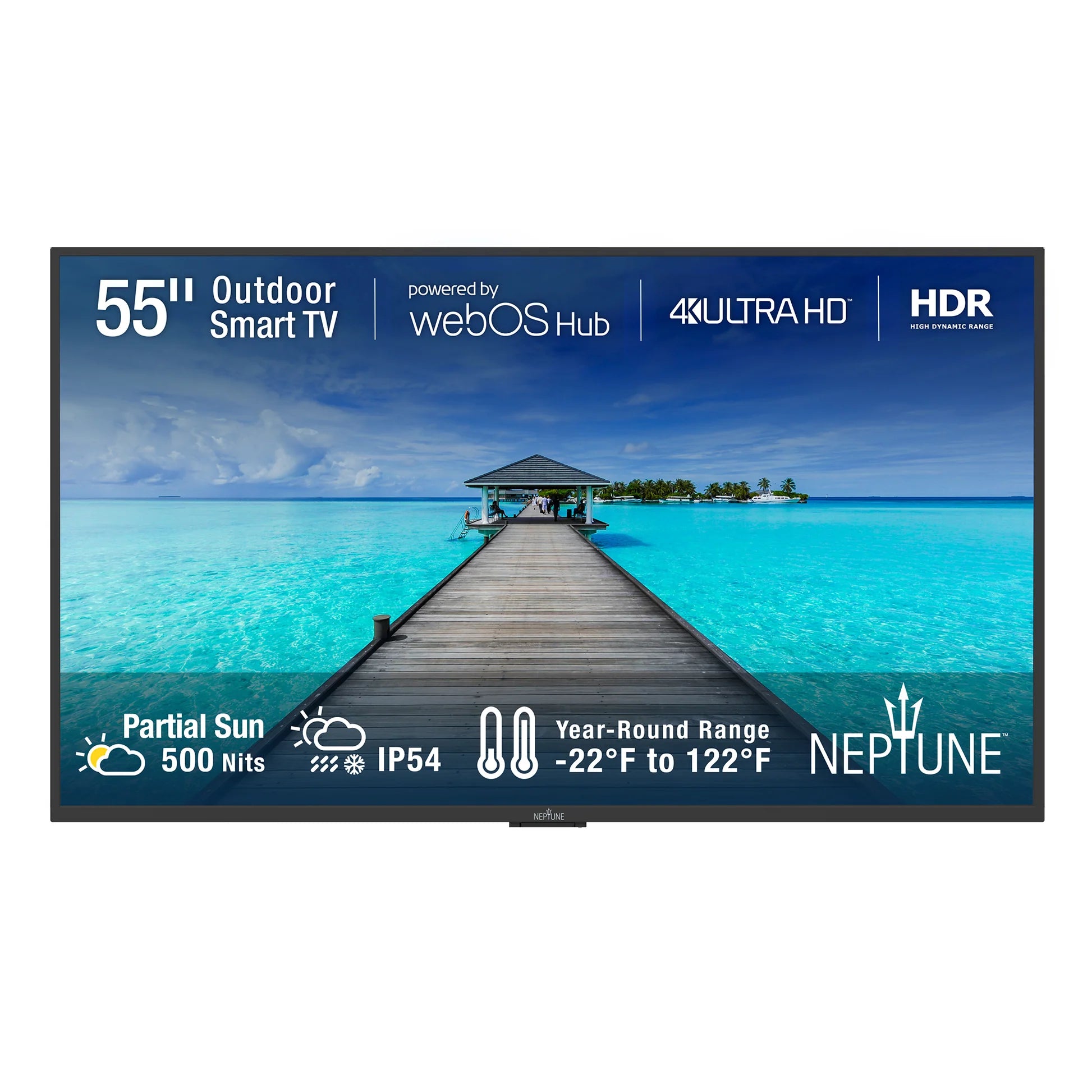 Neptune 55 inch Partial Sun outdoor smart TV 4K Ultra HD HDR