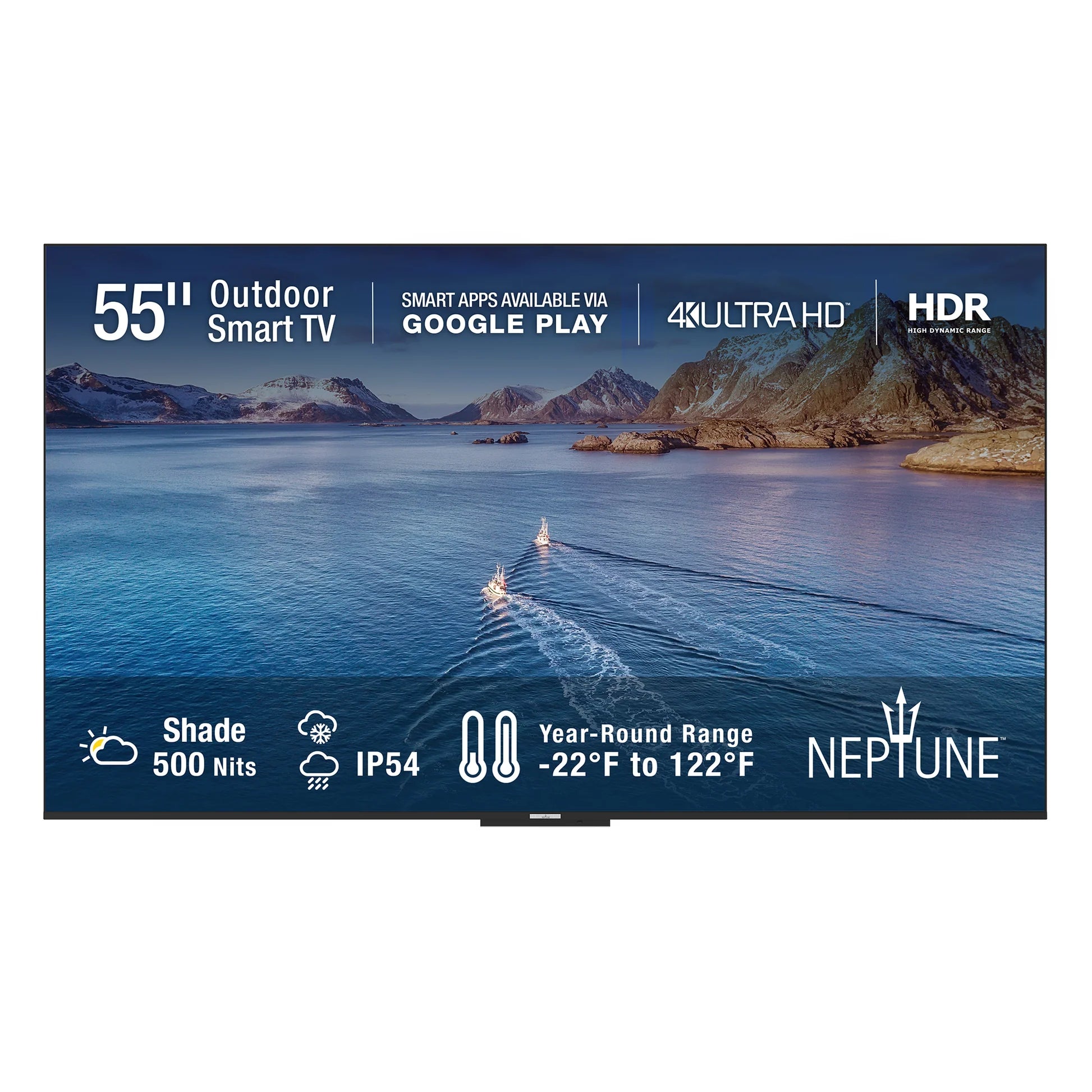 Neptune 55 inch Shade outdoor smart TV 4K Ultra HD HDR