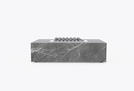 OuterStone rectangular outdoor fire pit with stone finish modern patio fire table