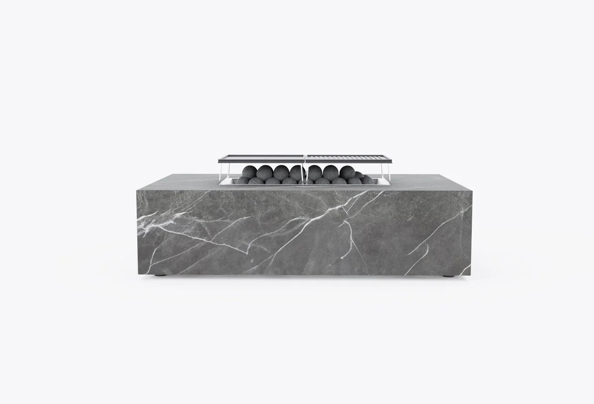 OuterStone rectangular fire pit cooking set with grill grates for outdoor fire table