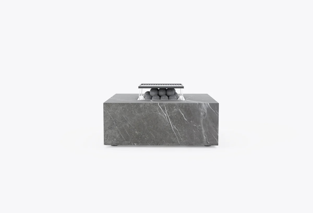 OuterStone square outdoor fire pit cooking set with elevated grill grate